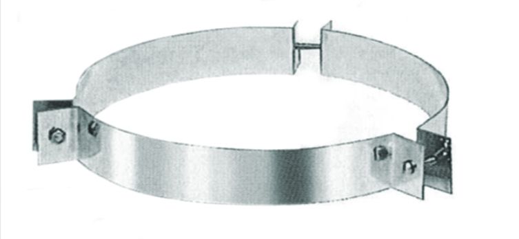 Abrazadera para viento inoxidable AISI-316 Simple pared diametro 80 mm